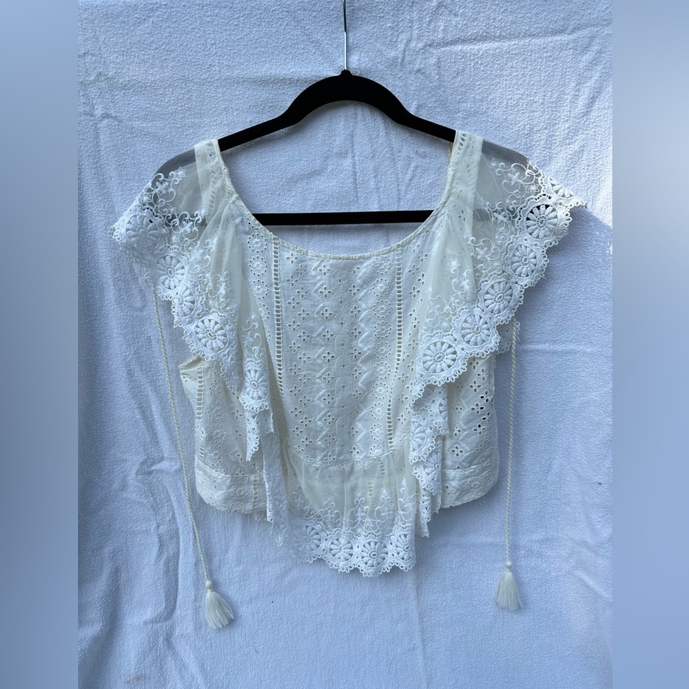 Altar’d Stare Open Back Lace Blouse